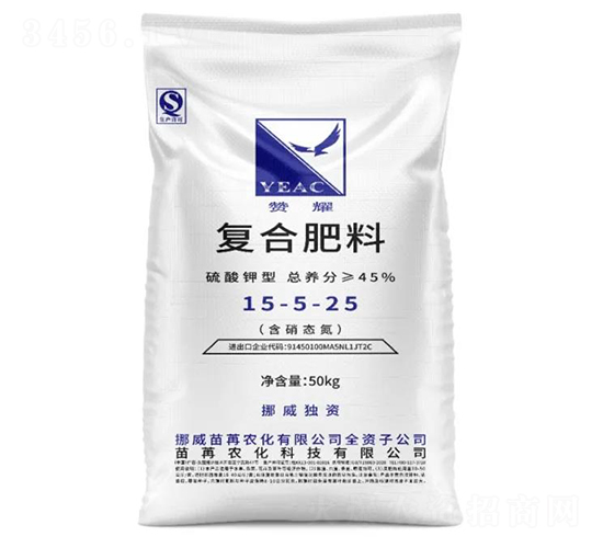 硫酸鉀型復合肥料15-5-25-贊耀-苗苒農化